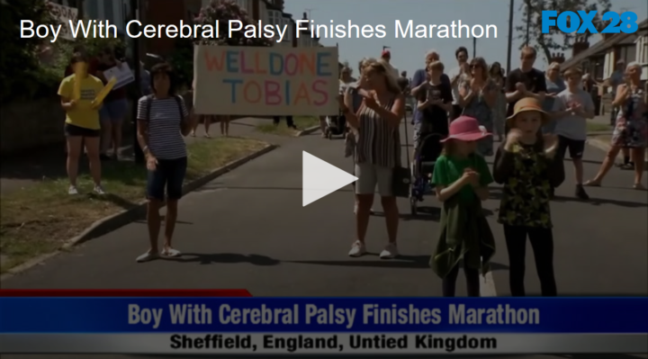 2020-06-03 Boy With Cerebral Palsy Finishes Marathon FOX 28 Spokane