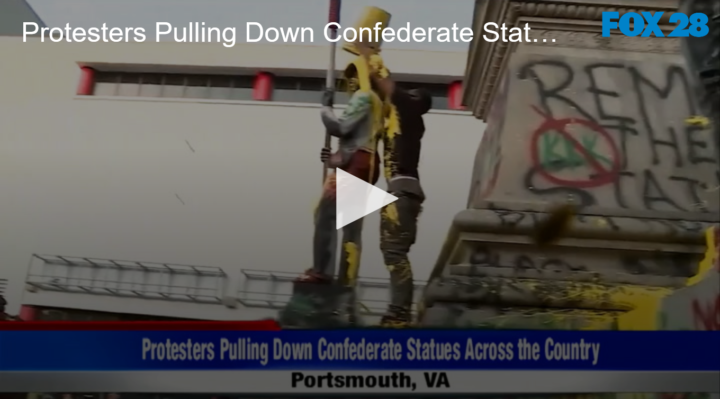 2020-06-11 Protesters Pulling Down Confederate Statues Across U S FOX 28 Spokane