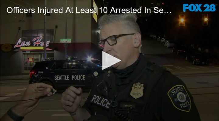 2020-08-17 Officers Injured At Least 10 Arrested In Seattle FOX 28 Spokane