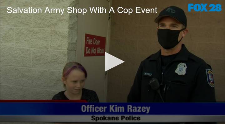 2020-08-27 Salvation Army Shop With a Cop Event FOX 28 Spokane