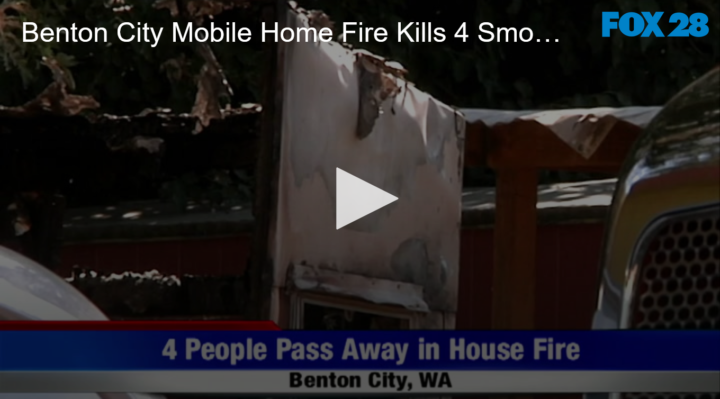 2020-08-28 Benton City Mobile Home Fire Kills Family of 4 and Smoke Detector Reminder FOX 28 Spokane