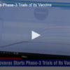 computer monitor with line graph on screen and text reading " Novavax Starts Phase-3 Trials of its Vaccine"