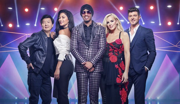 ken jeong nicole nick cannon jenny mcarthy robin thicke hosts for the masked singer