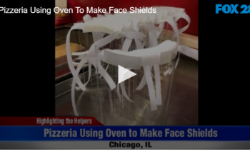 Pizzeria Using Oven to Make Face Shields