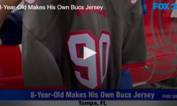 8-Year-Old Makes His Own Bucs Jersey