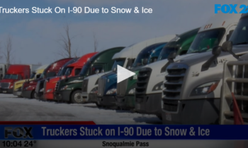 Truckers Stuck On I-90 Due to Snow & Ice