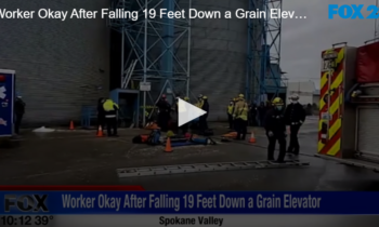 Worker Okay After Falling 19 Feet Down a Grain Elevator