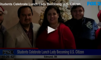 Students Celebrate Lunch Lady Becoming U.S. Citizen