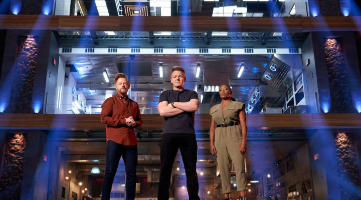 NEXT LEVEL CHEF: (L-R) Mentors Richard Blais, Gordon Ramsay and Nyesha Arrington. Epic culinary gauntlet, NEXT LEVEL CHEF premieres following NFL on FOX doubleheader, Sunday, January 2, on FOX. CR: Michael Becker