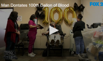 Man Celebrated for Donating 100th Gallon of Blood