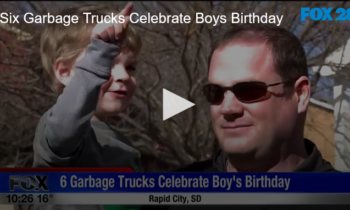 Six Garbage Trucks Celebrate Boys Birthday