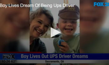 Boy Lives Dream Of Being UPS Driver