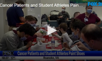 Cancer Patients and Student Athletes Paint Shoes