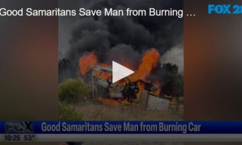 Good Samaritans Save Man from Burning Car