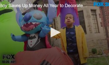 Boy Saves Up Money All Year to Decorate for Halloween