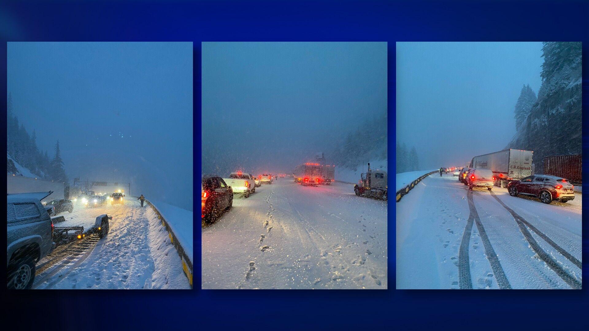 I90 Snoqualmie Pass is closed due to dangerous weather conditions