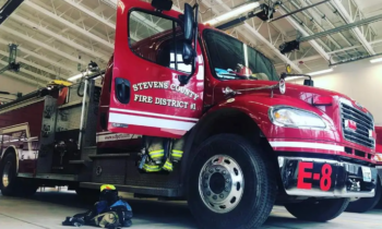 Combine fire in Stevens County burns field