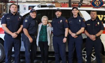 Woman meets first responders who saved her life during medical emergency