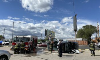 Woman injured in car crash in East Francis Avenue after hitting curb