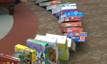 Teacher’s ‘Cereal Dominoes’ Donates 1400+ Boxes To Spokane Families