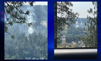 Small brush fire on Thrope Road near Spokane