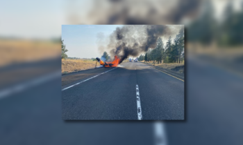 Trailer fire with propane tank closes eastbound I-90 lanes in Spokane