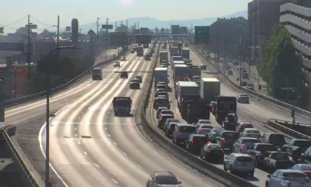 Single car crash on eastbound I-90 after police chase