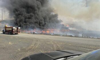 Whitman County firefighters respond to wildfire near Albion, roads closed