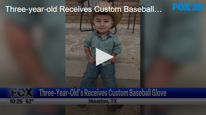 Three-year-old Receives Custom Baseball Glove September 17 2024