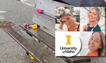 Memorial benches dedicated to University of Idaho students in Coeur d’Alene